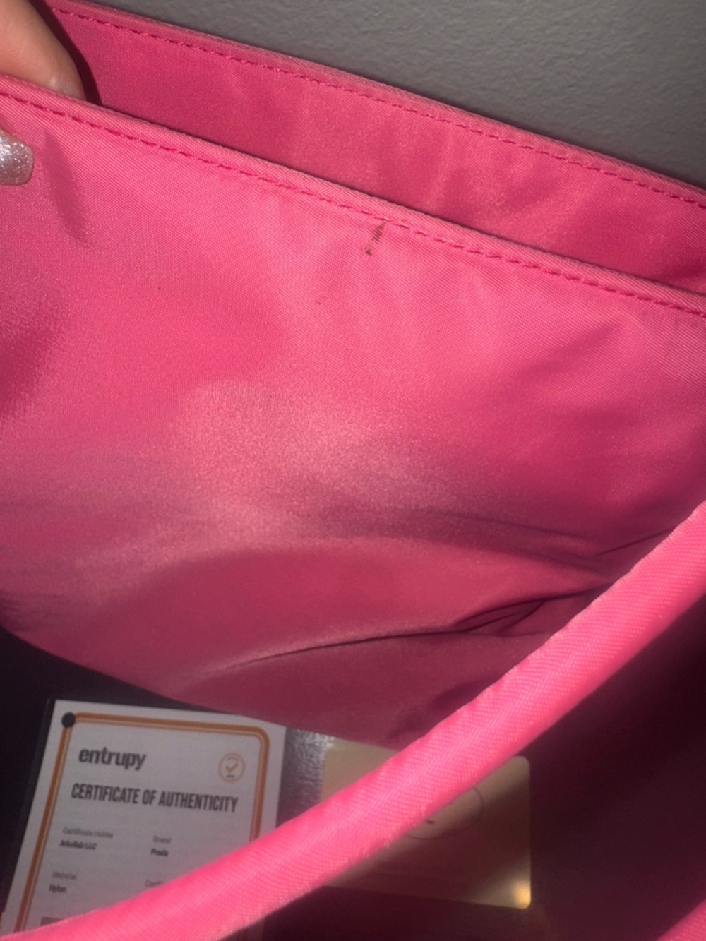 Prada Hot Pink Nylon Double-Strap Shoulder Bag with COA - Picture 11 of 15